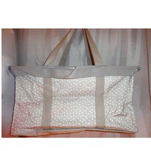 Thirty-One Large Utility Tote Bag, Top-A-Tote Lid & wood bottom support